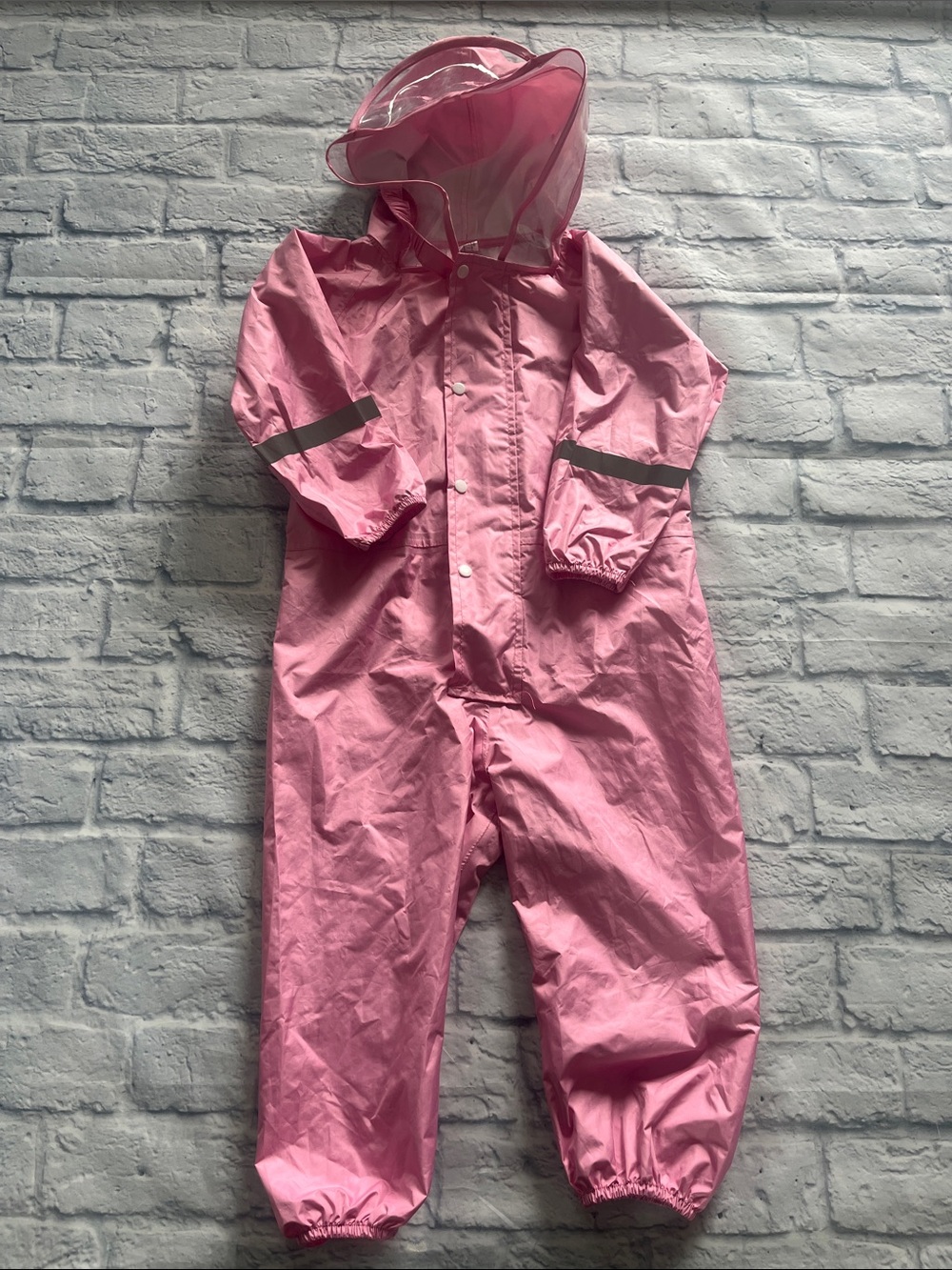 Pink Hooded Kids Rain Suit